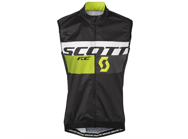 SCOTT Vest RC Pro WB Sort/Gul M Windbreaker vest med racing design